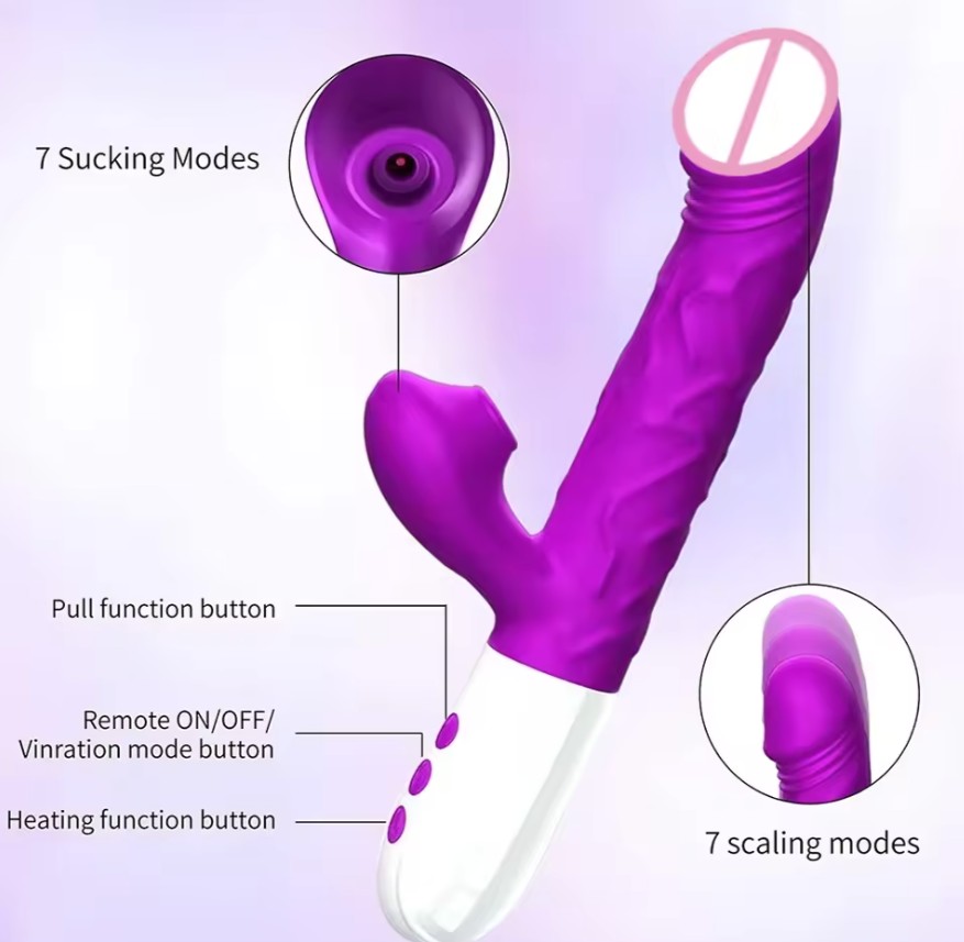 7 Vibration Modes 7 Sucking Mode With 3 Up and 3 Down Mode Speeds Control Massager Model V19